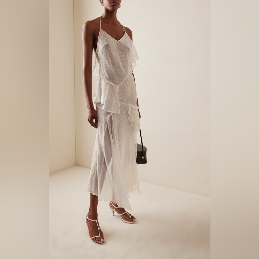 SIEDRÉS ruffled lace maxi dress NWT